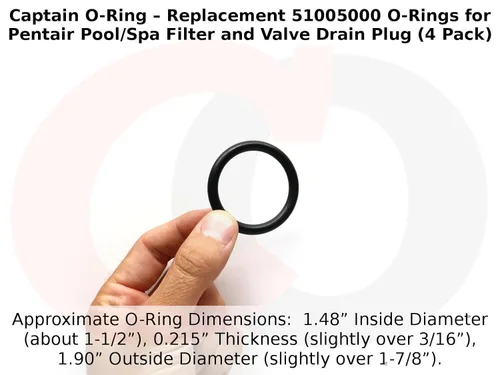 Miniatura 4 de Captain O-Ring – Reemplazo 51005000 O-Rings para filtro de piscina/spa Pentair y tapón de drenaje de válvula (paquete de 4)