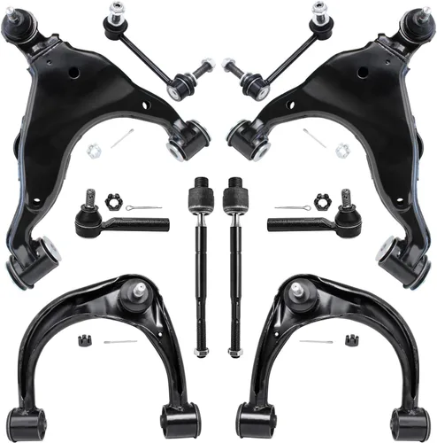 Miniatura 69 de Detroit Axle - Kit de suspensión frontal de 10 piezas para Jeep 2002-2004 Liberty, 2 brazos de control superiores con rótula 2 rótulas inferiores, 4