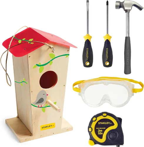 Miniatura 2 de STANLEY Jr. Kit de madera - Juego de artes y manualidades creativas para niños y adultos (casa de pájaros de madera (nuevo))