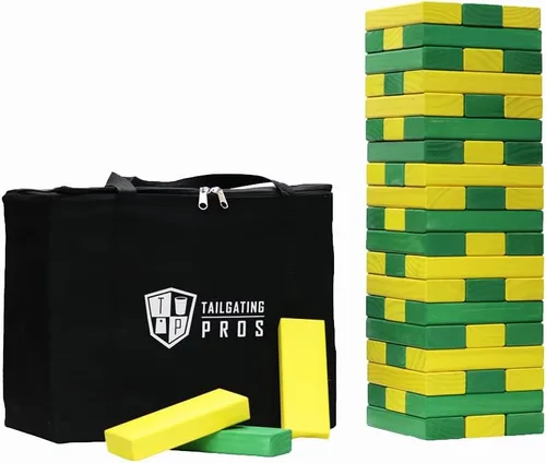 Miniatura 54 de Tailgating Pros Maderas Gigantes Premium que se Derrumban con Estuche de Transporte – ¡Elige los Colores de tu Equipo! Juego Gigante para Patio al