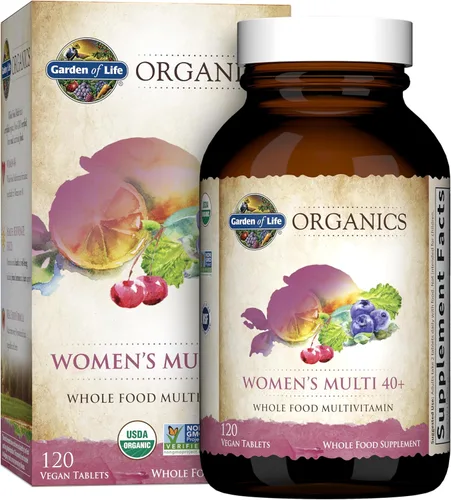 Garden of Life Multivitamin para mujeres de 40 años o más, vitaminas orgánicas para mujeres, mezcla de apoyo para la salud hormonal y del seno,