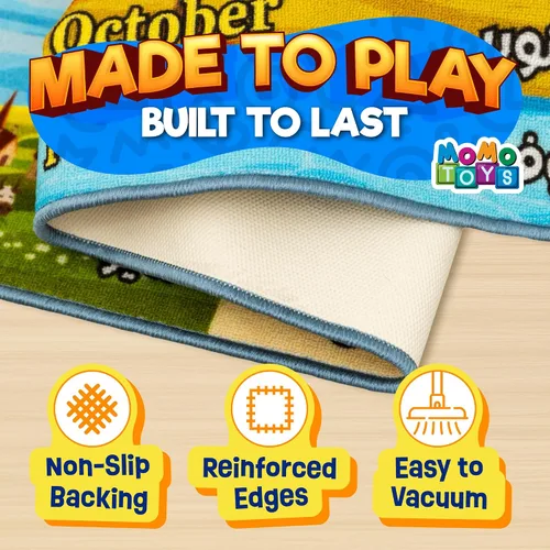 Miniatura 5 de Alfombra de juego para niños de 60 x 78 pulgadas, alfombra plegable ABC para niños pequeños, alfombra de piso para bebé con letras en inglés
