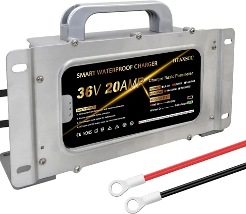 Miniatura 7 de Cargador de batería a bordo de litio de 43.8 V 20 A para batería LiFePO4 de 36 V (38.4 V) 12S, cargador inteligente impermeable IP67 para carrito