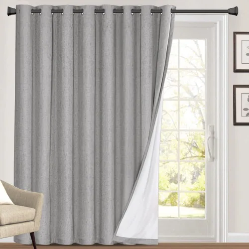 Miniatura 112 de Primitive - Cortinas opacas 100 % de lino texturizado natural para dormitorio, sala de estar, cortinas para ahorra energía, tela de arpillera