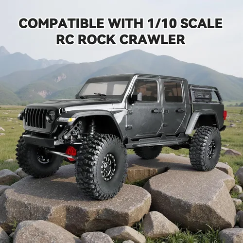 Miniatura 7 de Juego de ruedas y neumáticos Beadlock de aluminio de alto agarre 1.9 para Traxxas TRX-4 Axial SCX10 Capra RC4WD Redcat Gen8 escala 1/10 RC Crawler