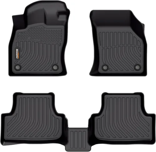 Miniatura 49 de Alfombrillas para todo tipo de clima y forro de carga para Volkswagen Atlas 2018-2025 (asiento de cubo de 6 pasajeros), juego completo de 3 filas