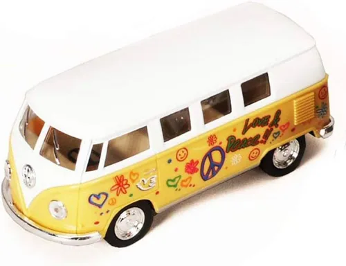 Miniatura 6 de KiNSMART Autobús Clásico Volkswagen 1962 a escala 1:32, modelo de juguete de metal fundido a presión de 5" con acción de retroceso