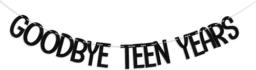 Cartel de "Goodbye Teen Years", decoraciones de cumpleaños número 20 y fabuloso, suministros de decoración de fiesta de aniversario de 20 años,