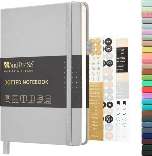 Miniatura 99 de &And Per Se - Cuaderno en blanco, 160 páginas, 5.7 x 8 pulgadas, cuaderno de rayas estrechas con papel grueso para escribir, cuaderno de tapa dura