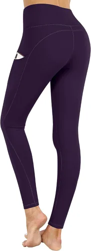 Miniatura 14 de PHISOCKAT Pantalones de yoga de cintura alta para mujer con bolsillos, leggings para mujer con control de abdomen, leggings de entrenamiento