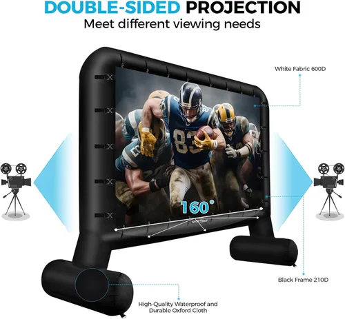 Miniatura 3 de Pantalla de cine inflable para exteriores de 16 pies, pantalla de proyector inflable para exteriores con soplador de aire, pantallas de película