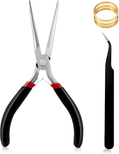 Miniatura 9 de URSKYTOUS Juego de 3 piezas de alicates para joyería, kit de herramientas para hacer joyería que incluye alicates de punta de aguja, alicates de Bm
