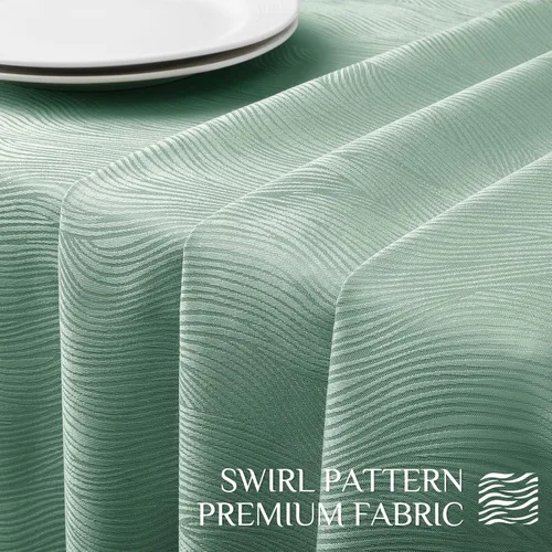 Miniatura 5 de Softalker - Mantel jacquard rectangular, diseño en espiral, resistente al agua y a las manchas, antiarrugas, tela de mesa pesada y libre de arrugas