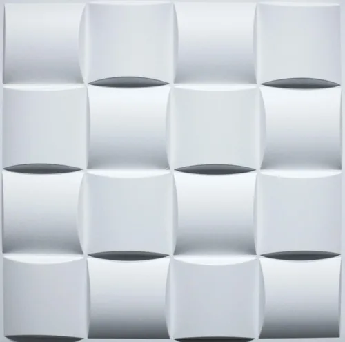 Dundee Deco Paneles de pared 3D - Paneles de pared de PVC blanco pintables a cuadros modernos para decoración de paredes interiores, paquete de 10,