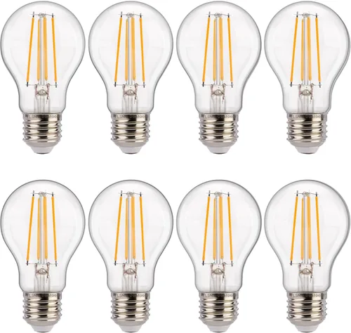 Miniatura 14 de FLSNT Foco Sensor de Atardecer a Amanecer para Exterior A19 LED, 5000K Luz Diurna, 7W (equivalente a 60W), 800LM, Base E26 de Filamento Vintage, 60w