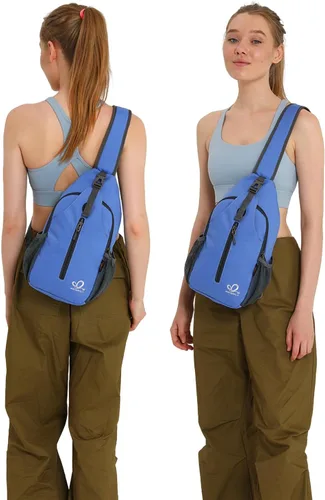 Miniatura 37 de WATERFLY Bolsa pequeña de senderismo: mochila cruzada para el pecho, mochila para hombres y mujeres con correa de hombro agradable a la piel
