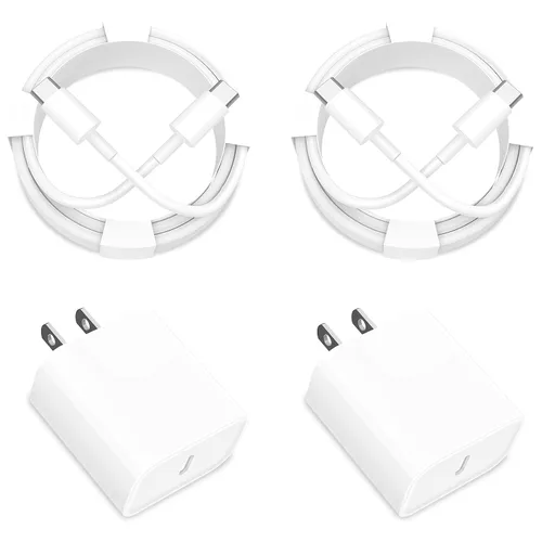 GEONAV - Cargador de carga rápida para iPhone 17 y 16, cargador USB C de 20 W, adaptador de corriente dinámico tipo C de 6 pies con cable tipo C de
