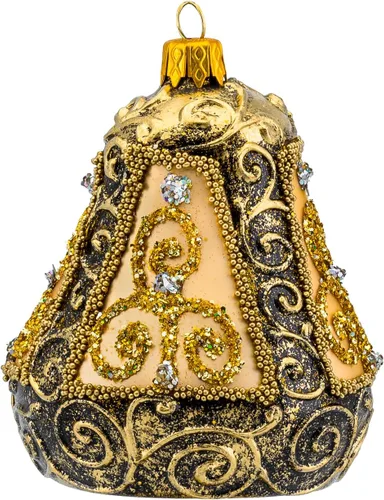 Miniatura 12 de Adorno de campana de Navidad de vidrio soplado de 4 pulgadas (estrella de fuego)