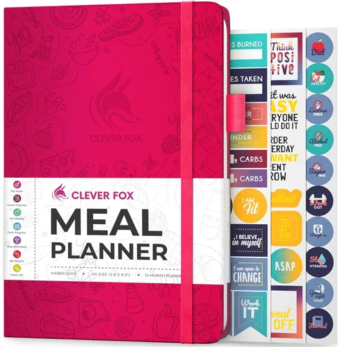 Miniatura 7 de Clever Fox Agenda semanal de comidas, diario de preparación de comidas semanal y diario con listas de compras y comestibles para planificación