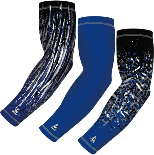 Miniatura 11 de B-Driven Sports Mangas de compresión Mangas de brazo UV para hombres, mujeres y jóvenes Protección solar deportiva 3 unidades Blanco