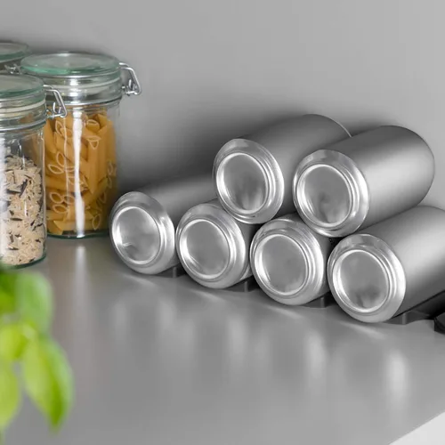 Miniatura 2 de kwmobile Tapete apilable de silicona para botellas (juego de 2) – Organizador de refrigerador para apilar botellas, latas, cerveza, refrescos