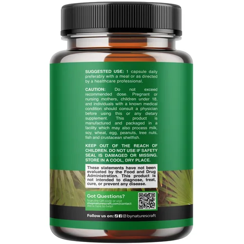 Miniatura 9 de Extracto de palma enana americana extra fuerte, complejo de hierbas avanzado para la salud del cabello y apoyo urinario con esteroles vegetales
