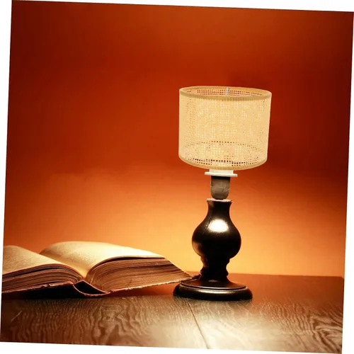 Miniatura 9 de Yardwe Pantalla de lámpara colgante tejida de ratán bohemio cubierta de lámpara colgante cubierta de luces de techo de granja cubierta de lámpara