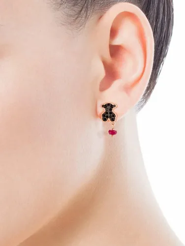 Miniatura 6 de Pendientes Motivo Plata Vermeil Rosa
