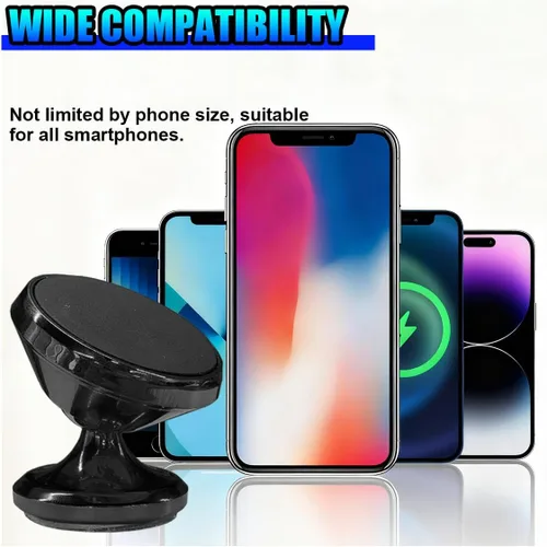 Miniatura 5 de Soporte magnético para teléfono para tablero de automóvil, soporte de teléfono celular ajustable en 360°, soporte universal estable antideslizante
