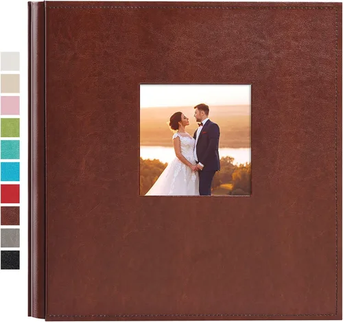 Miniatura 25 de potricher Álbum de fotos pequeño de 4 x 6 pulgadas, 200 fotos, cubierta de cuero, libro de fotos con 200 bolsillos horizontales para familia, boda