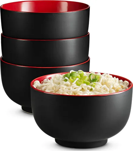 Miniatura 7 de KooK Tazón para ramen, cuencos japoneses, cuencos de fideos, tazón grande para sopa, cerámica, gran capacidad, para ramen, pho, udon, soba y apto