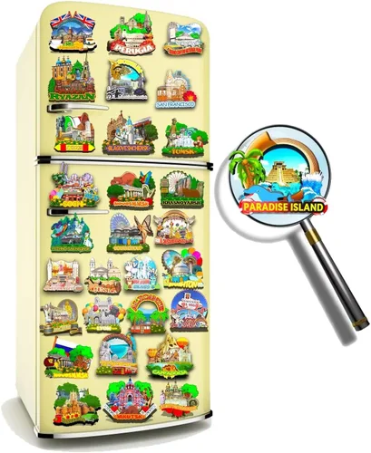 Miniatura 4 de Imán de madera para nevera de Bahamas Paradise Island, 3D, monumentos de viaje, coleccionables, recuerdos, decoración hecha a mano -724