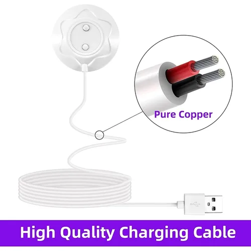 Miniatura 4 de Cargador vibrador magnético USB DC cable de carga para juguete rosa y juguetes para adultos cargador de repuesto (0.472 in/2.6 pies)