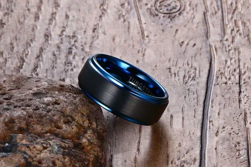 Miniatura 3 de MPRAINBOW Custom Engraving Men's Tungsten Carbide Ring Wedding Engagement Promise Universary Ring for Men,Men's Jewelry Gift