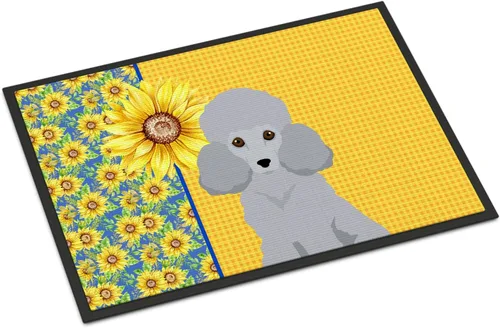 Miniatura 141 de Caroline's Treasures WDK5313MAT Airedale Terrier - Tapete para puerta delantera de 18 x 27 pulgadas, diseño de girasoles de verano, para entrada