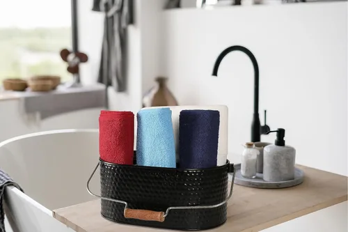 Miniatura 6 de Bedding Craft Organizador de utensilios galvanizado – Soporte de metal para cocina, picnic y fiestas, organizador rústico para negro, cubiertos