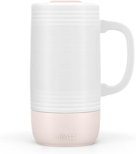 Miniatura 9 de Ello Jane Taza de viaje de cerámica con asa de 18 oz, tapa deslizante resistente a salpicaduras y portavasos incorporado, perfecta para café y té