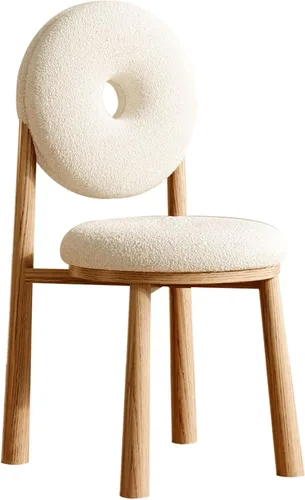 Miniatura 43 de Donut Dining Chairs,Makeup Chair,Kitchen Room Chairs Nordic Back, Dining Room with Metal Legs,Living Room Chair for Home Bedroom Cream Wind Brownish