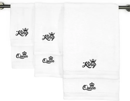 Miniatura 7 de Kaufman - Juego de toallas de baño bordadas personalizadas de calidad de hotel, toalla de mano y toallas para los dedos, 100% algodón para baño