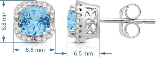 Miniatura 3 de Pendientes de oro blanco de 10 quilates con diamante