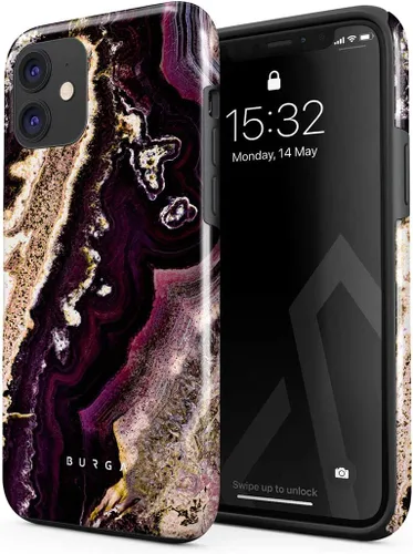 Miniatura 14 de BURGA - Funda compatible con iPhone 12, apta para carga inalámbrica, carcasa rígida híbrida de 2 capas + funda de silicona, resistente, ajuste