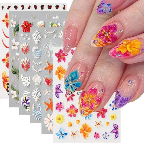 Miniatura 31 de 8 hojas de calcomanías de arte de uñas de conejo de Pascua, 3D, autoadhesivas, accesorios de arte de uñas, caricaturas, conejos, animales