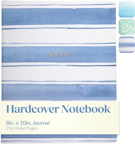 Miniatura 17 de WORLD TRAVELER Eccolo - Diario grande con páginas rayadas, cuaderno de escritura, tapa dura, 256 páginas blancas con líneas, marcador de cinta, se