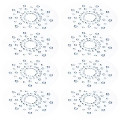 FOMIYES Calcomanías para pezones con diamantes de imitación, 4 pares de lentejuelas con brillantina, pasteles, sujetador, pétalos de pecho, tatuaje,