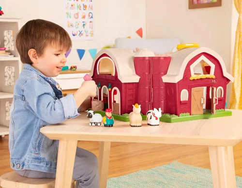 Miniatura 2 de Battat Big Red Barn, Animal Farm Playset - Juguete de aprendizaje para niños pequeños, 18M Plus, 13.5" x 9"x 12