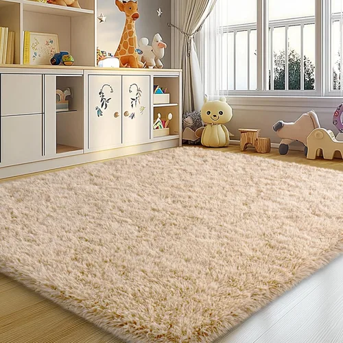 Miniatura 51 de Mugorn - Alfombra de 8 x 10 pies, alfombras grandes, esponjosas, suaves, peludas, antideslizantes, mullidas para interiores, color negro, 8 x 10 pies