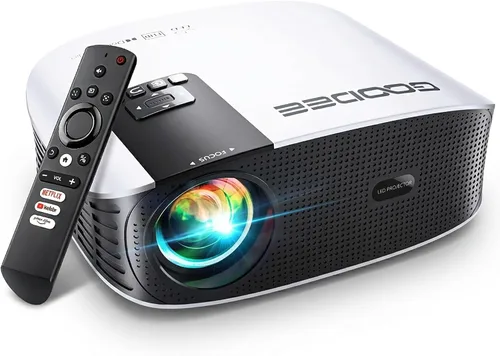 GooDee Proyector Inteligente 4K con WiFi 5G y Bluetooth, Aplicaciones de Streaming Integradas, Dolby Audio Proyector de Películas al Aire Libre de