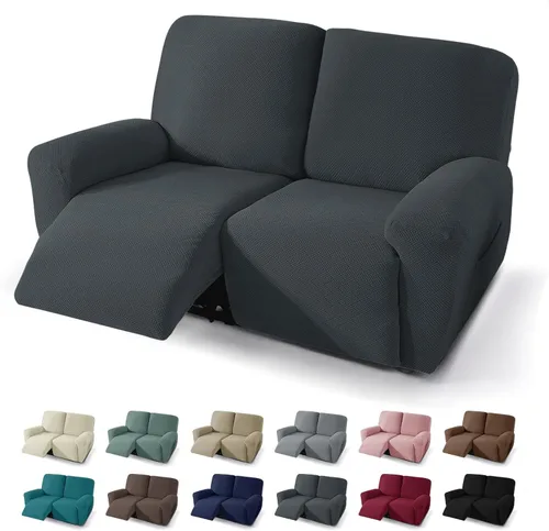 Miniatura 47 de JIVINER Fundas reclinables de gran tamaño de 3 piezas para sillón reclinable grande con bolsillos, tela jacquard elástica Lazy Boy funda para sofá
