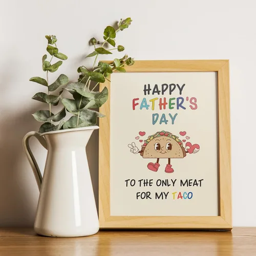 Miniatura 7 de Taco - Tarjeta de regalo para el día del padre de parte de la esposa, regalo feliz del día del padre para marido novio, tarjeta divertida del día