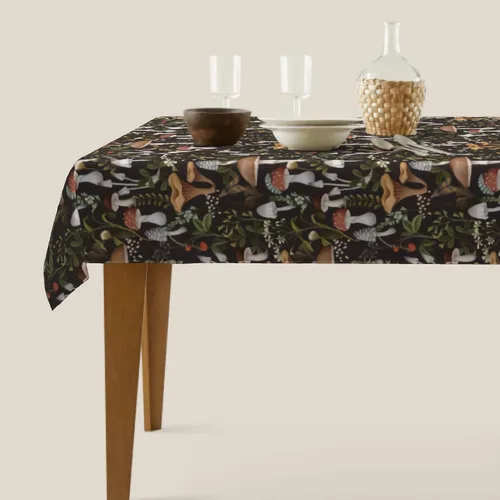 Miniatura 4 de Cafl Mantel rectangular de hongos otoñales, diseño de bayas e insectos, impermeable, sin arrugas, para comedor (60 x 90 pulgadas)